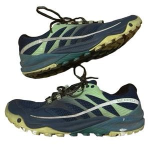 Merrell Hyperwrap Unifly Blue/ Green Shoe Women Sz 8.5 outdoor mesh lace